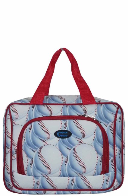 Printed Duffle Bag-2514/B008/RED/BASEBALL